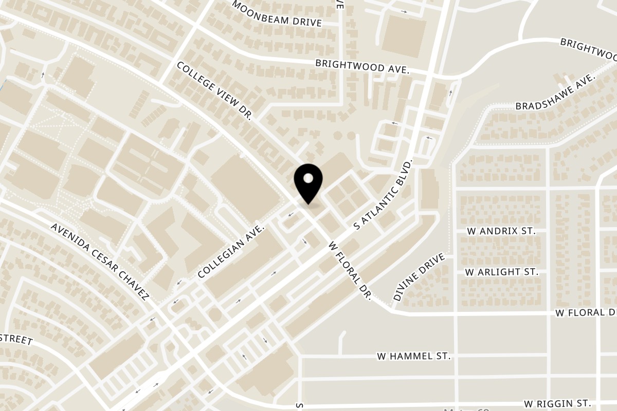Map showing the location of Tasty Corner on 2099 S Atlantic Blvd f in Monterey Park